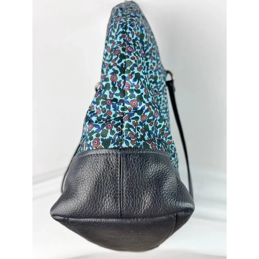 Coach Ranch Floral blue Nylon and Leather Large Tote Bag F59435